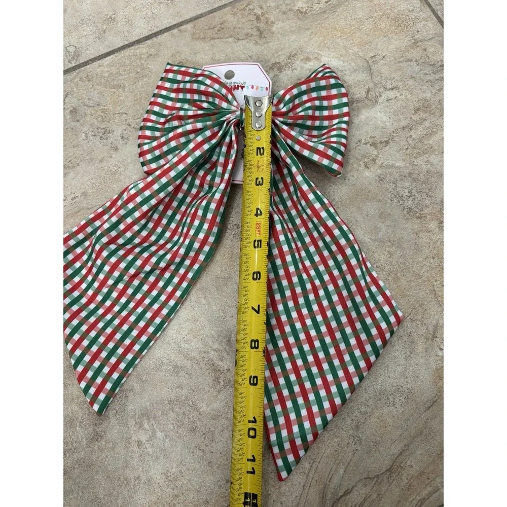 A New Day Hair Bow Barrette Set 3 NWT Rhinestone Velvet Christmas Plaid Sequin